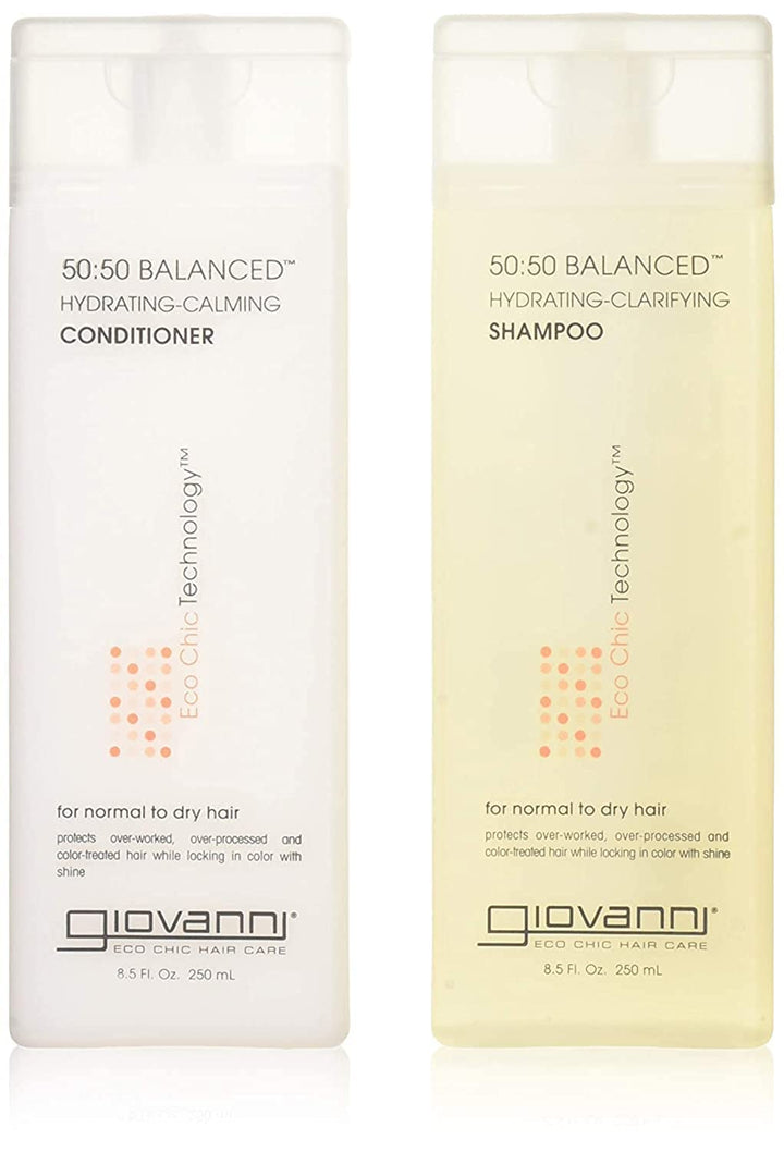 GIOVANNI COSMETICS - 50:50 Balanced Hydrating Duo - Hydrating Clarifying Shampoo & Hydrating Calming Conditioner Set (8.5 Ounce)
