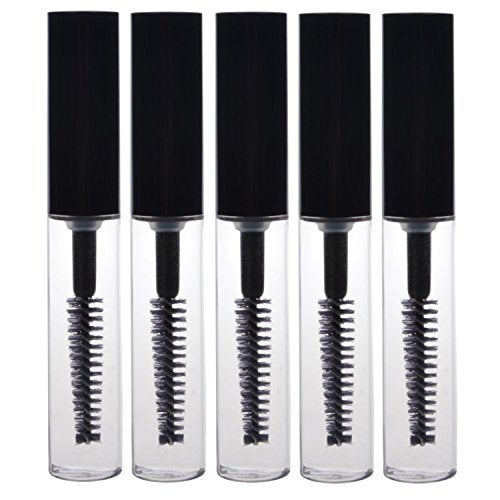 Adecco LLC 5 pcs 4ML Reusable Empty Bottle Tube Container for Eyelash Growth Oil /Mascara with Brush for Home and Travel