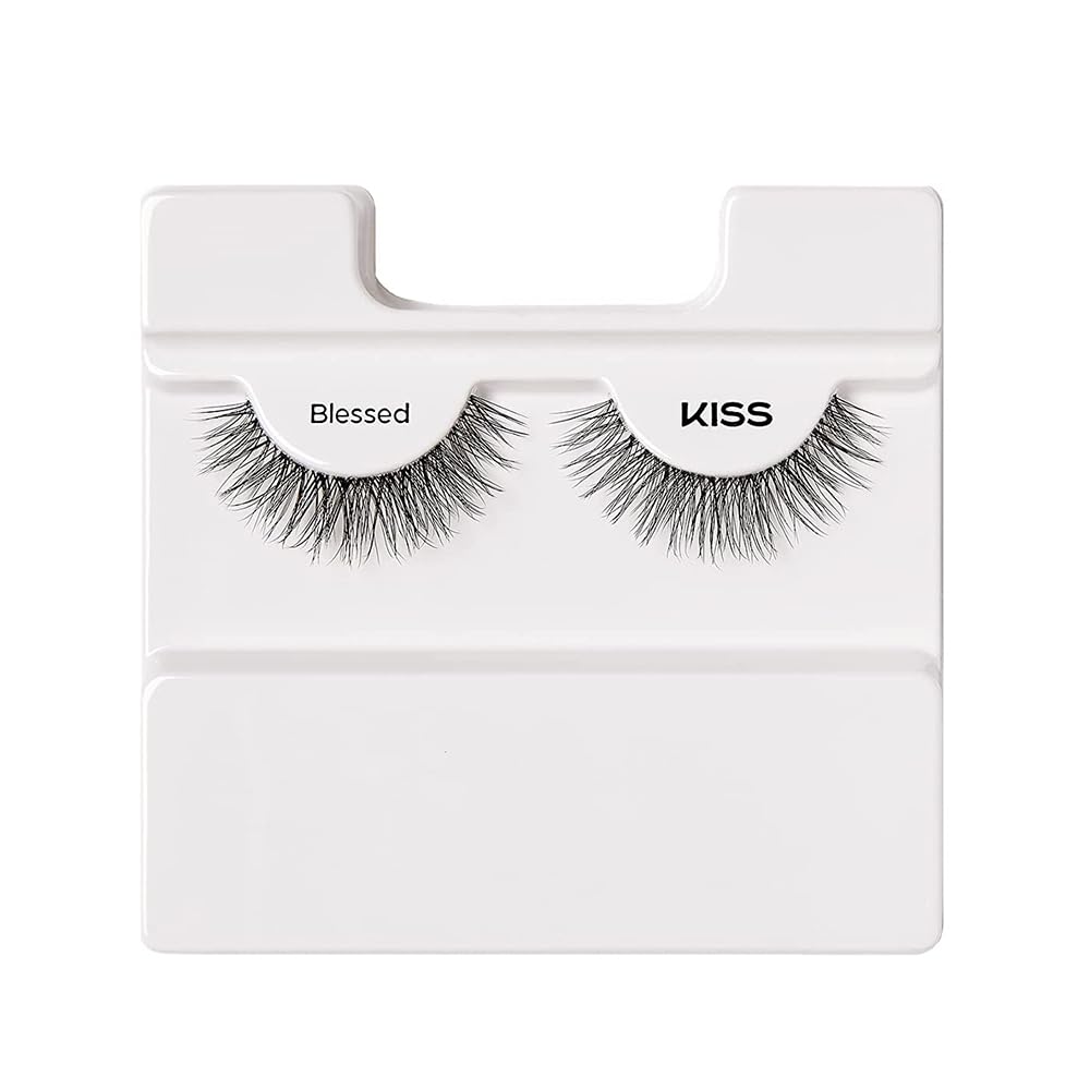 KISS MLBB My Lash But Better False Eyelashes, Everyday Wearable Volume with Superfine Band Technology, Easy To Apply, Reusable, Cruelty-Free, Strip Lashes, Blessed, 1 Pair Fake Eyelashes