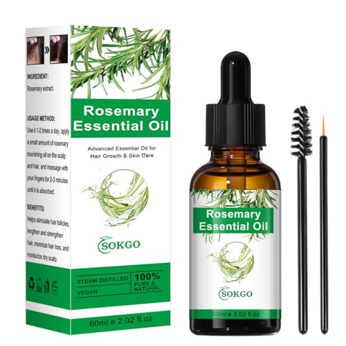 Fovcos Organic Rosemary Essential Oil for Hair Growth & Skin Care, 100% Pure & Natural