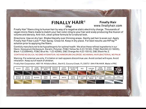 Hair Building Fibers Auburn 25 Grams Refill Your Existing Bottle. Highest Grade Fiber By Finally Hair by Finally Hair