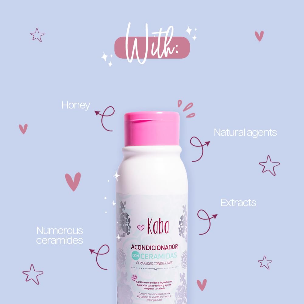 D'Luchi Kaba Ceramide Conditioner For Damaged & Dehydrated Hair Made with Sulfate-Free & Moisturizing Formula, Repairs Split Ends, Frizz Control, Suitable For All Hair Types, 17 Oz