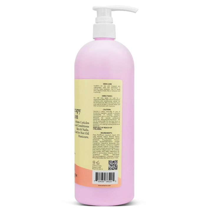 PRO NAIL - Healing Therapy Massage Lotion - Professional Pedicure, Body and Hot Oil Manicure, Infused with Natural Oils, Vitamins, Panthenol and Amino Acids (Mango, 32 Ounce)