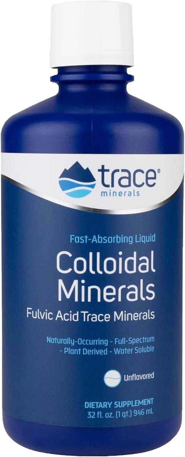 Trace Minerals Colloidal Minerals - Immune Health & Energy Support - High-Potency Potassium Supplement with Fulvic Acid - Mineral Absorption Supplement for Men & Women - 32 fl oz (About 32 Servings)