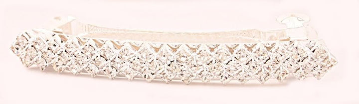 Caravancaravan Automatic Barrette Decorated with Crystal Clear Rhinestone Classic Style