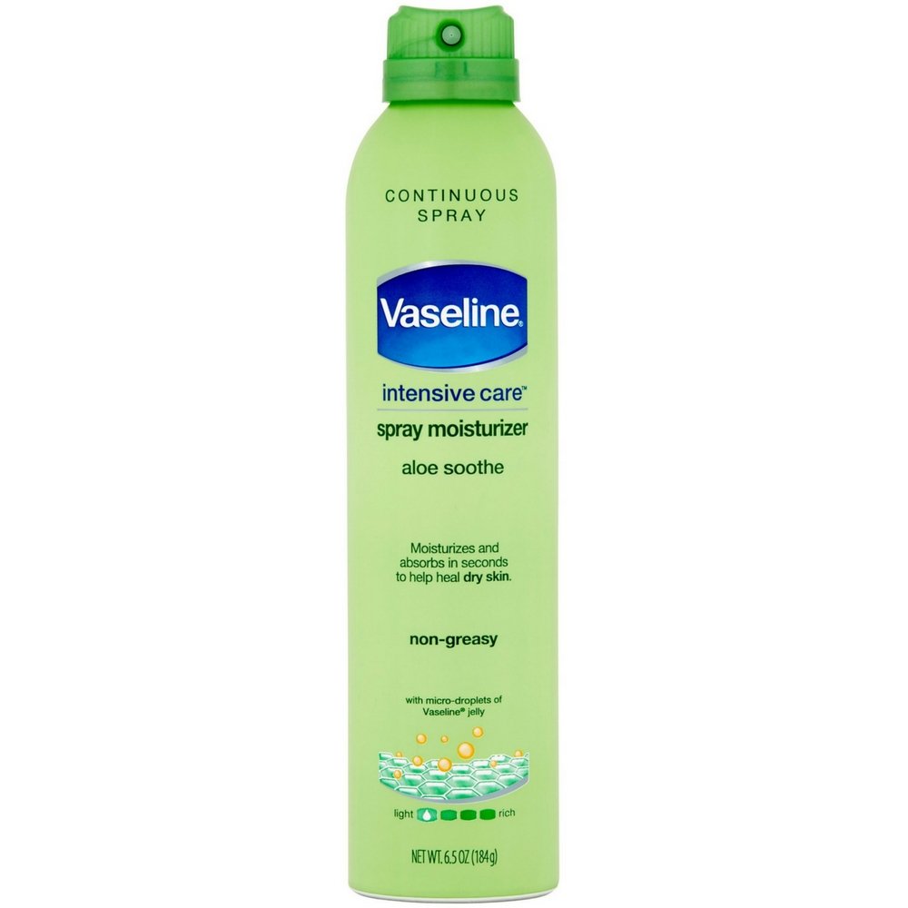 Vaseline Spray & Go Moisturizer, Aloe Fresh, 6.5 oz (Pack of 3)