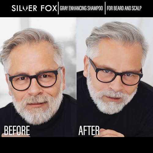 Godefroy Silver Fox Beard and Scalp Shampoo Gray Reducing Beard Wash Removes Brassy Tones Moisturize & Nourish Beard & Scalp For Men