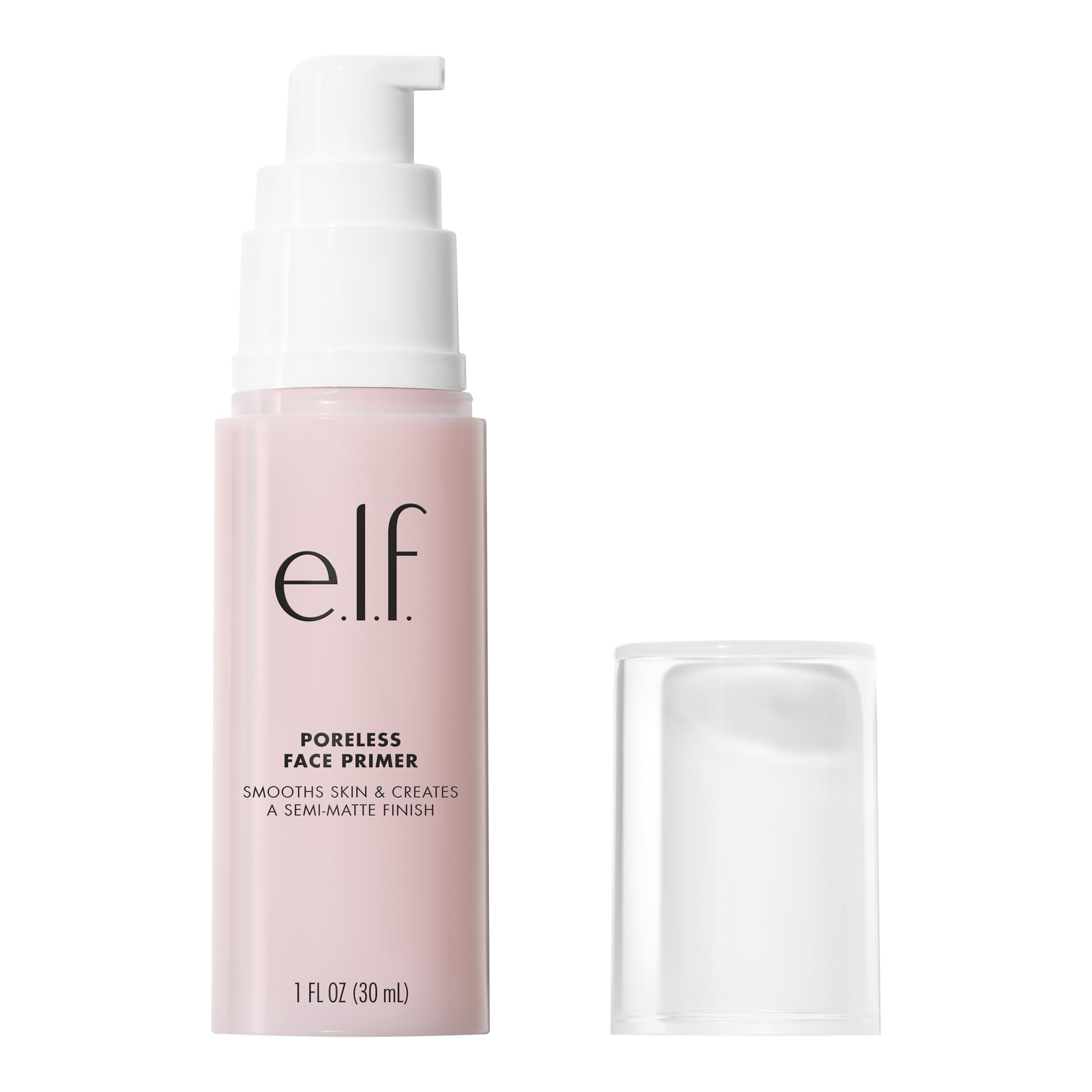 e.l.f, Poreless Face Primer - Large, Silky, Skin-Perfecting, Lightweight, Long Lasting, Absorbs Quickly, Smooths, Preps, Creates Flawless Base, Infused with Tea Tree and Vitamins A & E, 1.01 Fl Oz