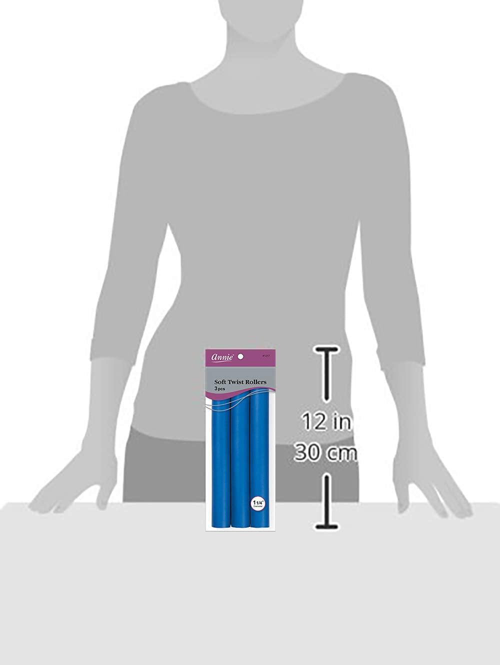 Annie Soft Twist Rollers, Blue, 3 Count