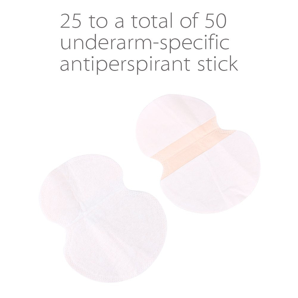 Underarm Sweat Pads, Armpit Sweat Pads Disposable 50 Pack to Fight Hyperhidrosis And Excessive Sweating For Women And Men - Non Visible Dress Guards/Shields Provides Armpit Protection