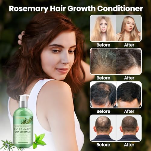 Rosemary Conditioner for Hair Growth: Conditioner for Thinning Hair & Anti-Hair Loss for Men and Women - Rosemary Mint Strengthening Conditioner with Tea Tree Oil Biotin