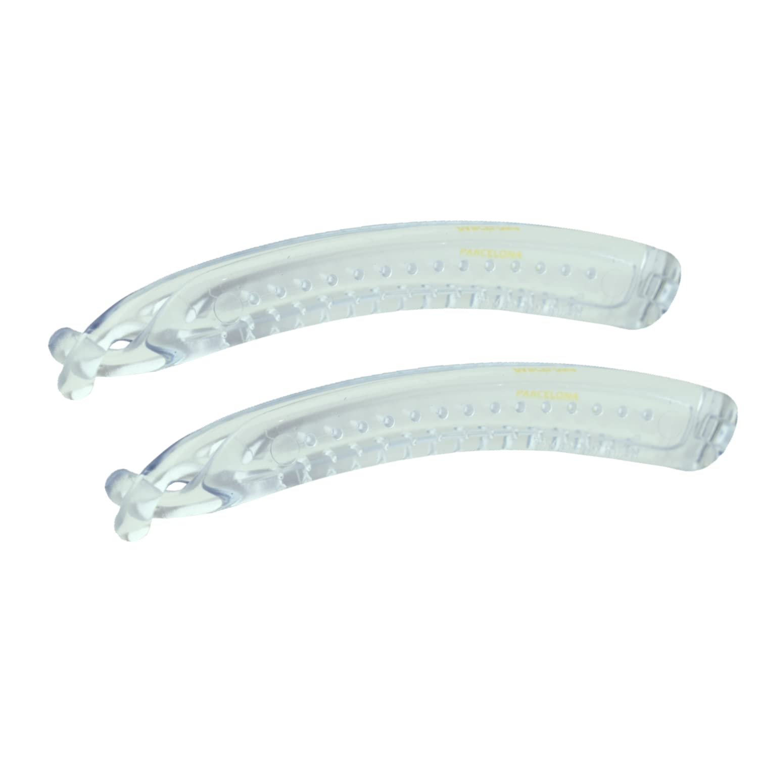 Parcelona French Small 3 Ã‚¾ââ‚¬Â Celluloid Set of 2 French Banana Hair Clip Flexible Ponytail Holder Fashion Durable Styling Paris Hair Accessories for Women, Made in France (Clear)
