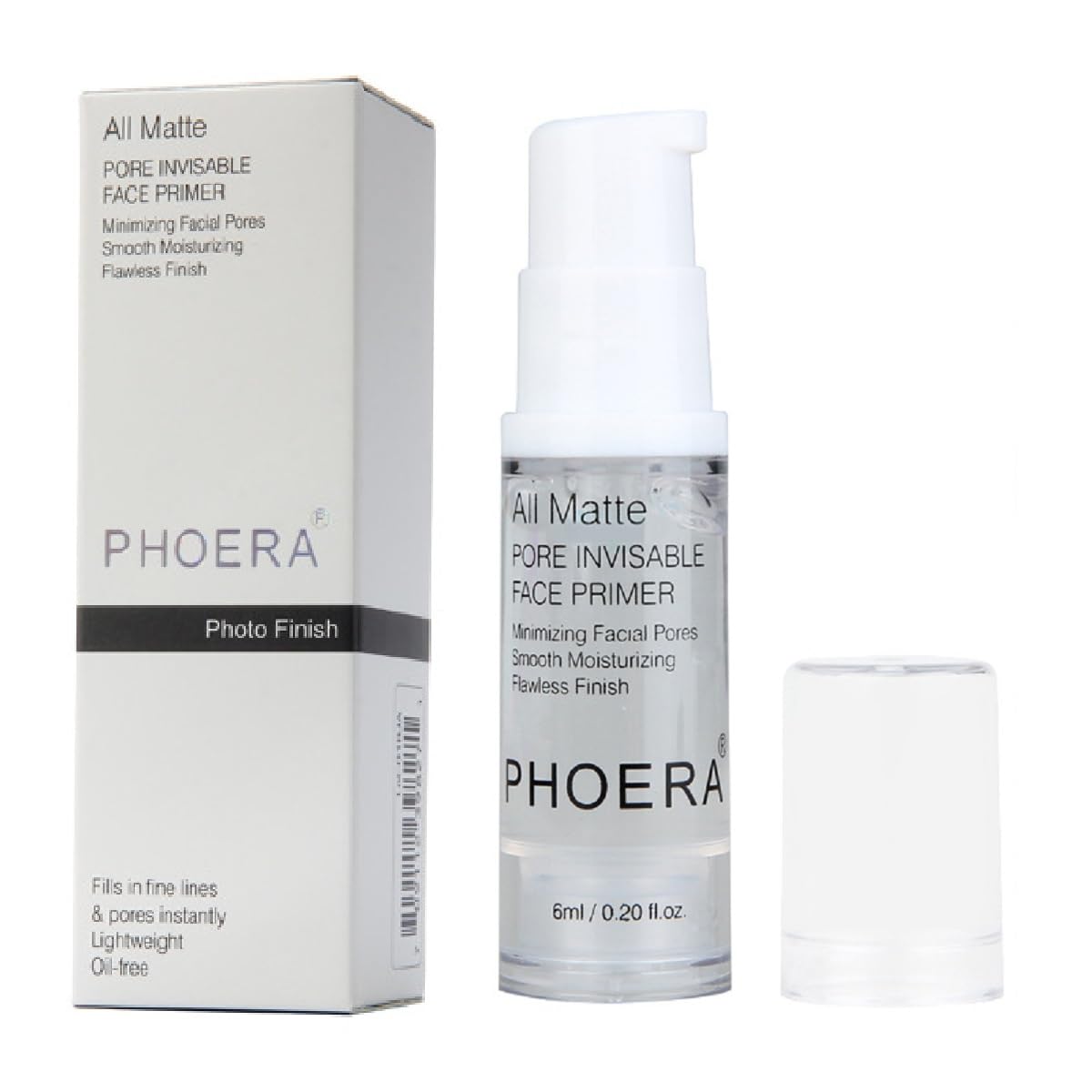 PHOERA Primer,Pro Makeup Primer,Long Lasting Hydrating Smoothing Isolated Moisturizing Oil Free Effect Make Up Base Matte Face Foundation Primer(Travel Size 6 ML)