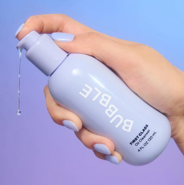 Bubble Skincare First Class Face Oil Cleanser - Facial Cleansing Oil + Makeup Remover Enriched with Rosehip Seed Oil + Sunflower Seed Oil to Nourish + Soothe Skin (4 fl oz)