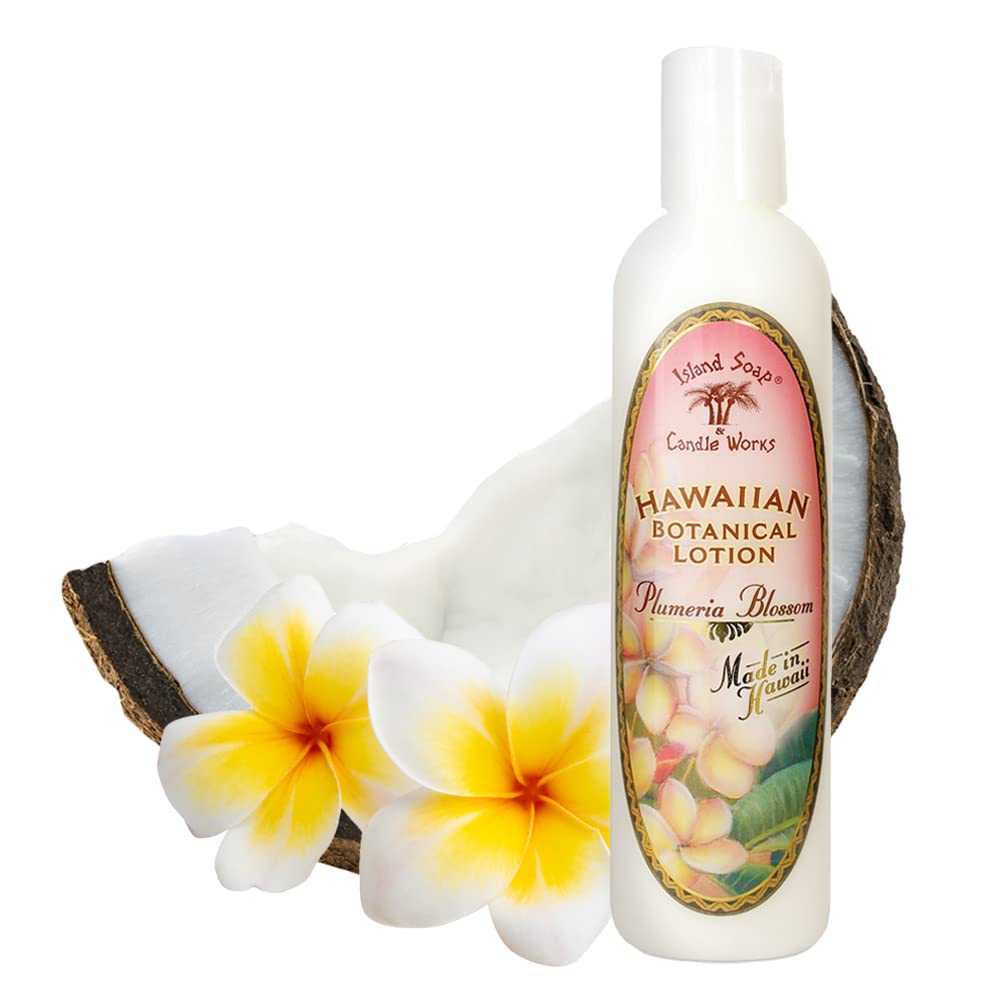 Island Soap & Candle Works Lotion, Plumeria Blossom, 8.5 Ounce