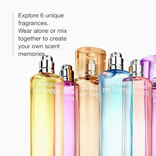 Clinique My Happy Fragrance Spray, Cocoa & Cashmere | Notes of Cocoa, Vanilla + Musk | Perfumes for Women, Mini Travel Size, 0.5 Fl Oz