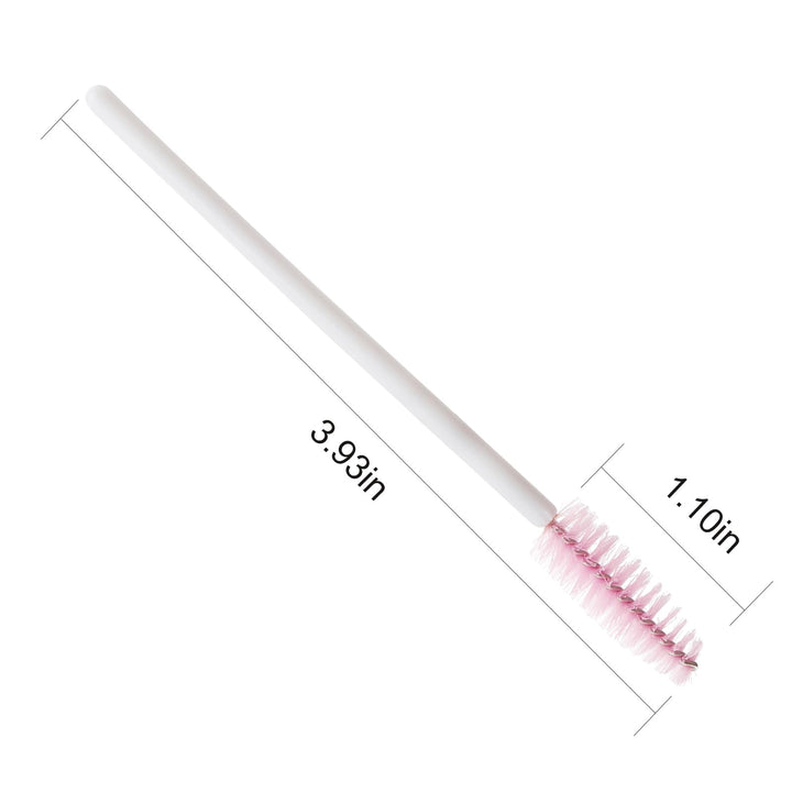 300 Pcs Set Mascara Wands Disposable Eye Lash Brushes for Eyelash Extensions Makeup Applicator Tool Bulk, White/Pink