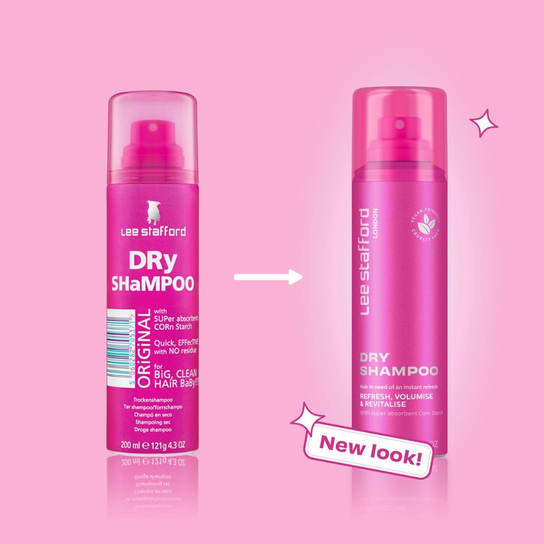 Lee Stafford Dry Shampoo | Styling - Instant Hair Refresh, Volumizing Powder Spray, Adds Volume, Absorbs Oil, Sweat & Dirt between Washes for a Clean Look, Blonde & Brunette Friendly Hairspray, 4.2 Oz