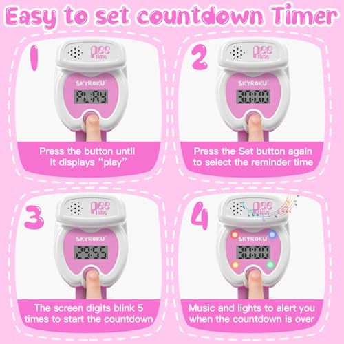 SKYROKU Potty Training Watch for Toddlers – Cute Toilet Shape, Music & Light Reminders, Countdown Timer, Rechargeable, Silicone Strap – Easy Setup & Safe for Kids
