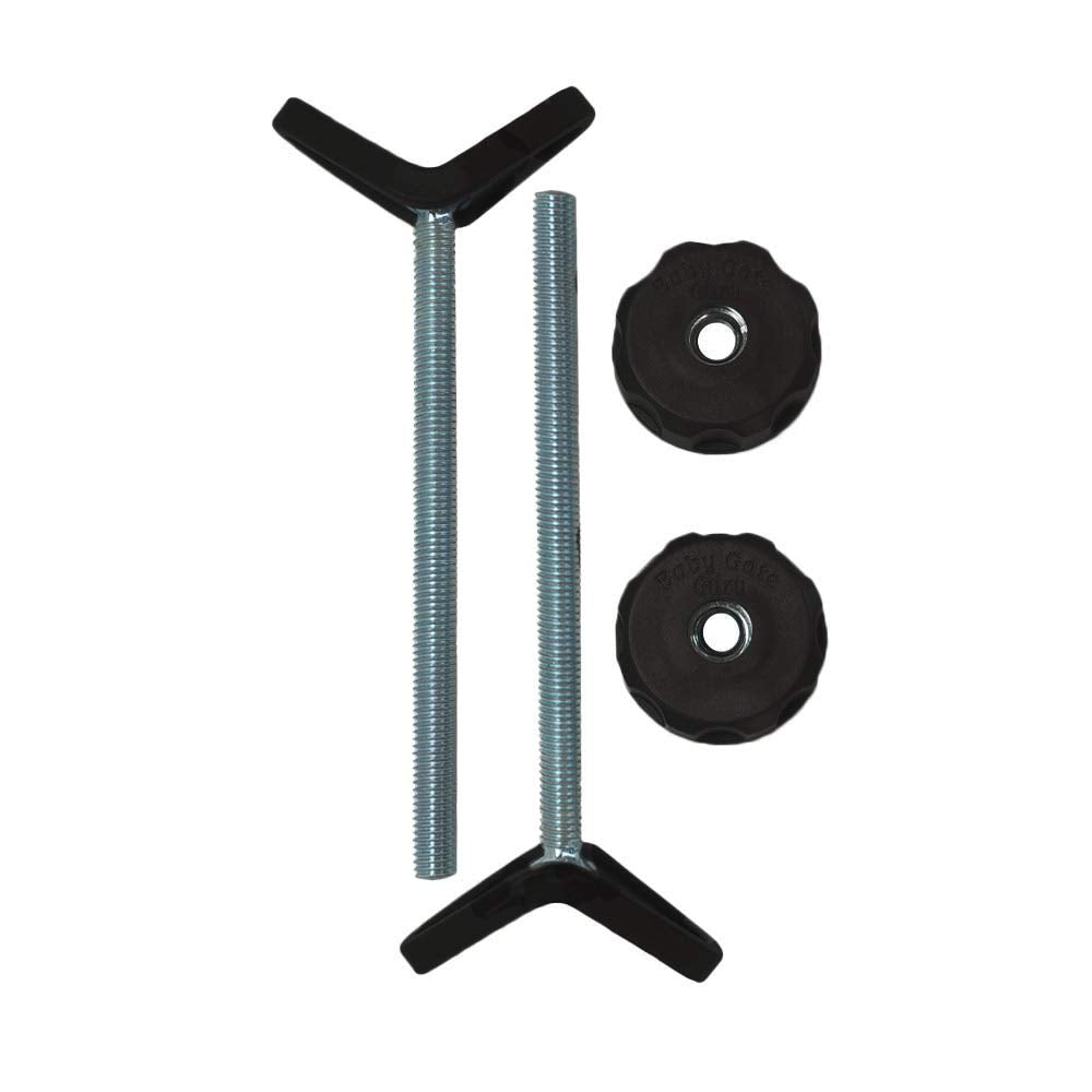 Baby Gate Guru Extra Long M8 (8mm) Stair Banister Adapter Y-Spindle Rods 2 Pack for Pressure Mounted Baby and Pet Safety Gates (8mm, White)