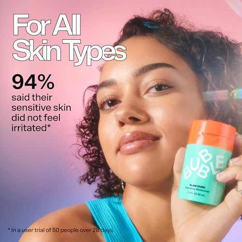 Bubble Skincare Slam Dunk Face Moisturizer - Hydrating Face Cream for Dry Skin Made with Vitamin E + Aloe Vera Juice for a Glowing Complexion - Skin Care with Blue Light Protection (50ml)