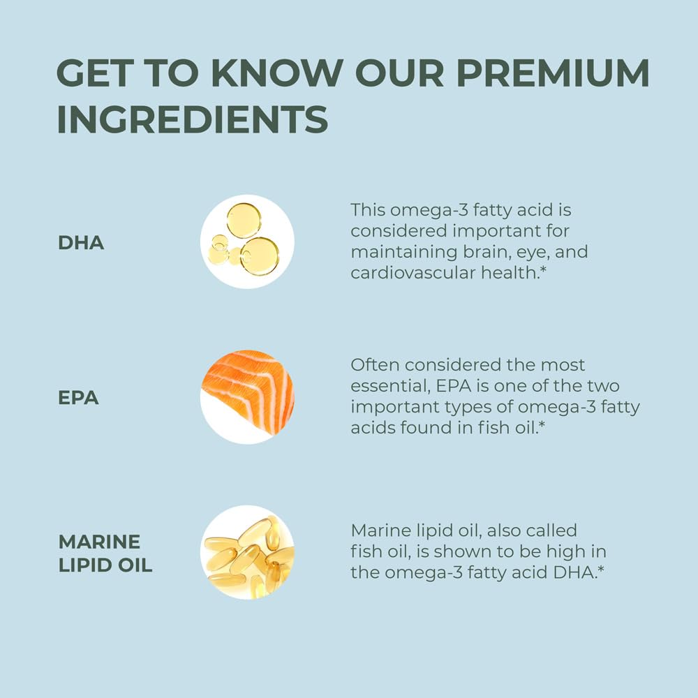 Primal Harvest Omega 3 Fish Oil Supplements, 30 Servings Soft Gels Capsules w/ 1000mg EPA + DHA Supplements, No Fishy Burps Non-GMO Omega 3 Fatty Acid