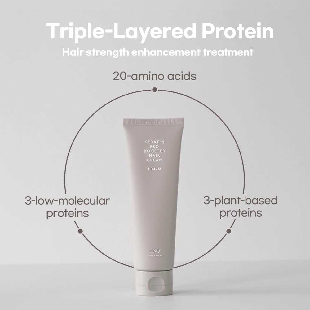 LORINIQUE Korean Keratin Leave-in Conditioner Treatment, 4.05 Fl Oz, Keratin Pro Booster with 10,000ppm Protein, for Frizzy Dry Damaged Hair