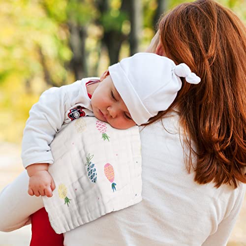 20 Pack Muslin Baby Burp Cloths Large 20 x 10 Inches Cotton Baby Burp Rags Towel and Washcloths Face Towels 6 Layers Super Absorbent for Infant Shower,20 Styles