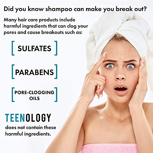 Blueberry Pomegranate Cucumber Conditioner, Sulfate-Free, Paraben-Free to Help Avoid Breakouts, Contains Vitamin B5, Sage, and Aloe - TEENOLOGY (16 oz)