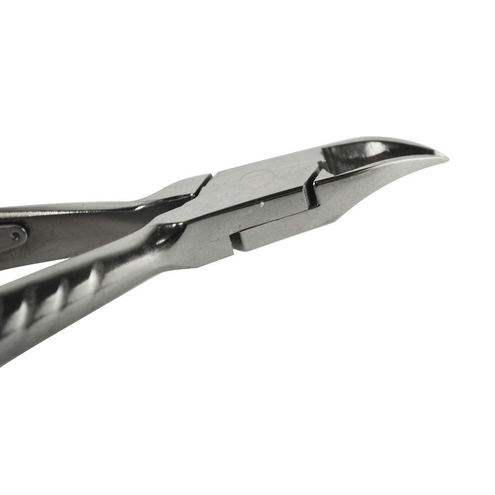 Mundial Professional Stainless Steel Toenail and Fingernail Nipper, Straight Blade for Ingrown Nail Removal, Ergonomic Non-Slip Handle, Made in Brazil