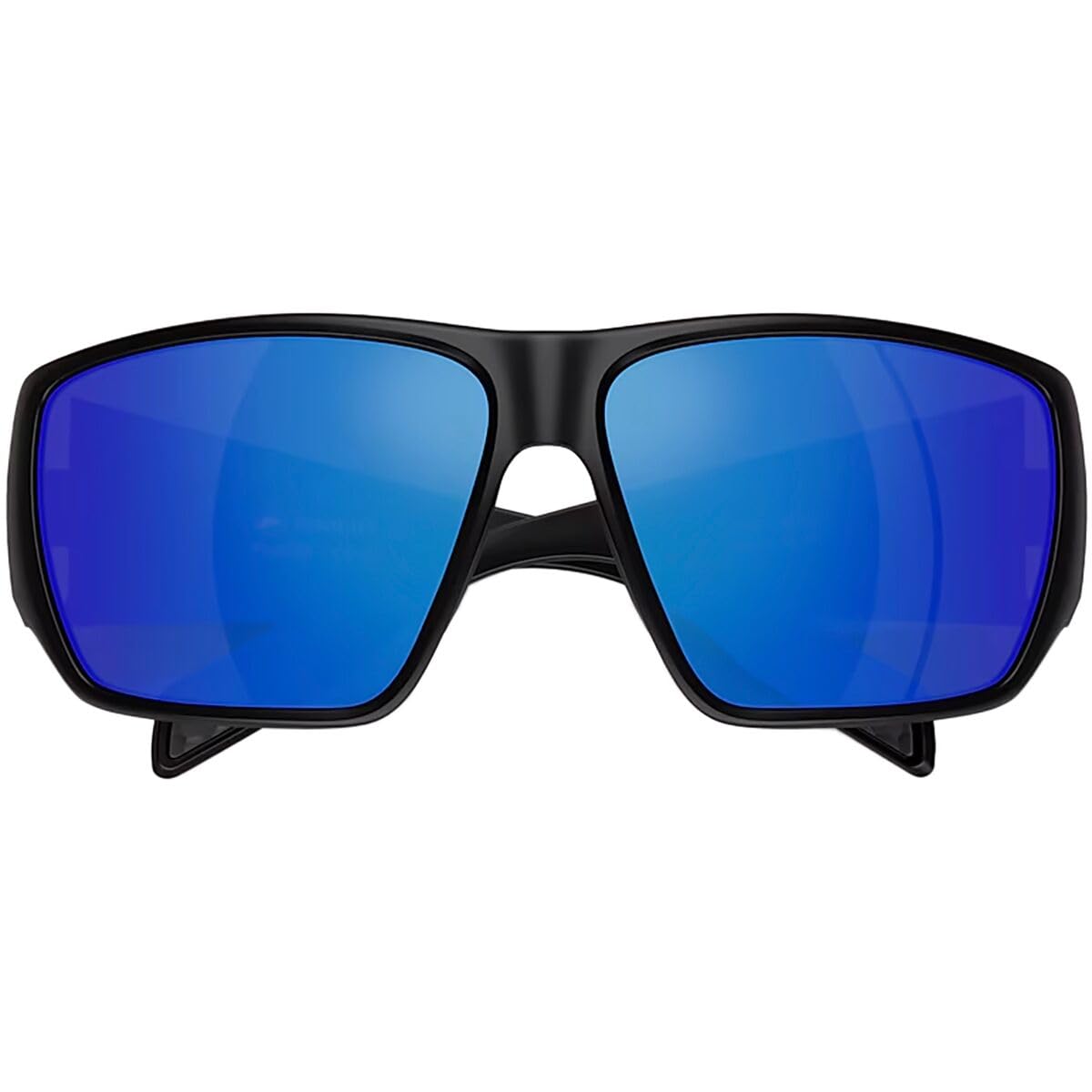 Native Eyewear Men's XD9047 Sightcaster II Rectangular Sunglasses, Matte Black/Blue Mirrored Polarized, 64 mm