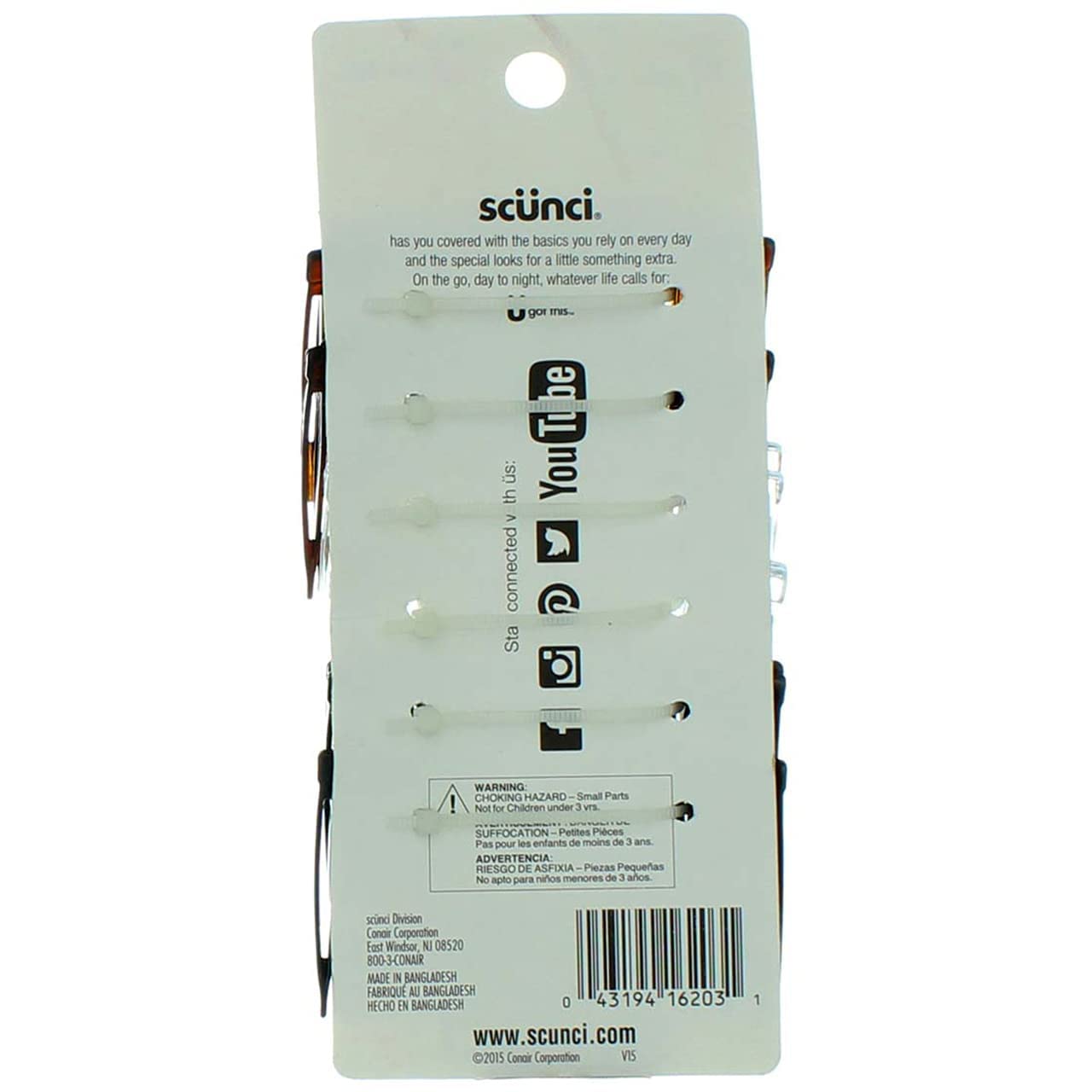 Scunci Side Combs Assorted Color 12 PK (Pack of 3)