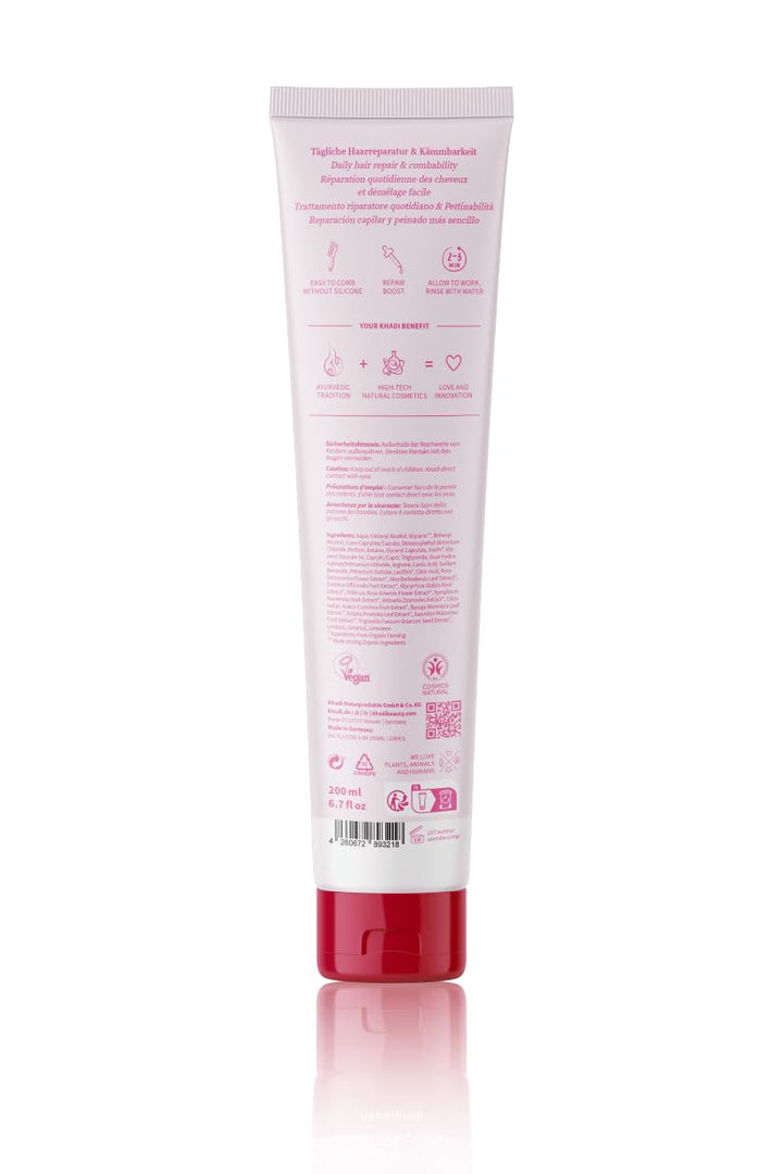 KHADI ROSE REVOLUTION Ayurvedic Repair Conditioner, Instant combility and daily care without silicones, 100% natural, vegan & sulfate-free, Certified Natural Cosmetics, 6.7oz