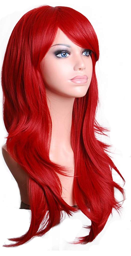 AneShe Wigs 28 Long Wavy Hair Heat Resistant Cosplay Wig for Women (Red)