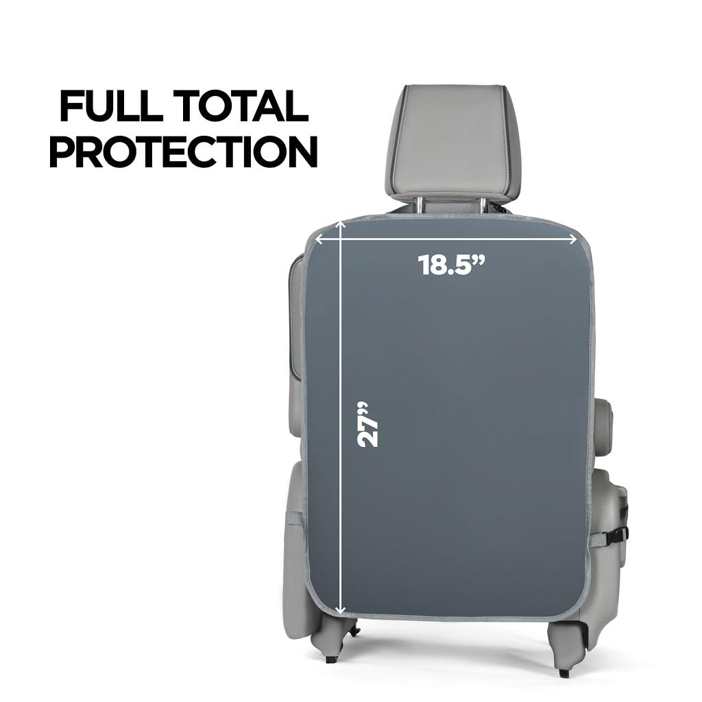 lebogner Back Seat Cover for Kids, 2 Pack X-Large Waterproof Kick Mats Backseat Protector, Durable Car Seat Back Protectors for Vehicles to Protect from Dirt, Mud & Scratches, Fits Most SUVs, Grey