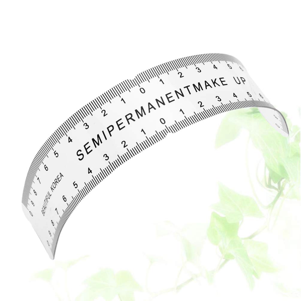 Healifty Eyebrow Embroidery Ruler Plastic Curved Makeup Brow Ruler Tattoo Measure Tools for Lady