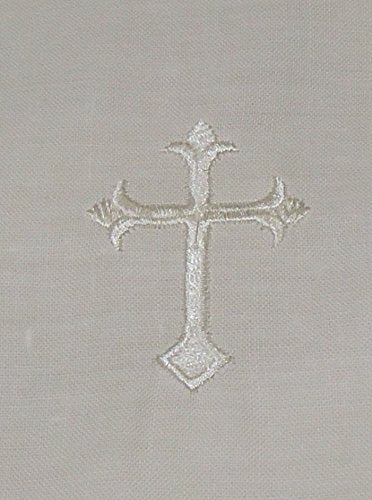 White Linen Baptism Cloth with White Cross Towel Size Model: