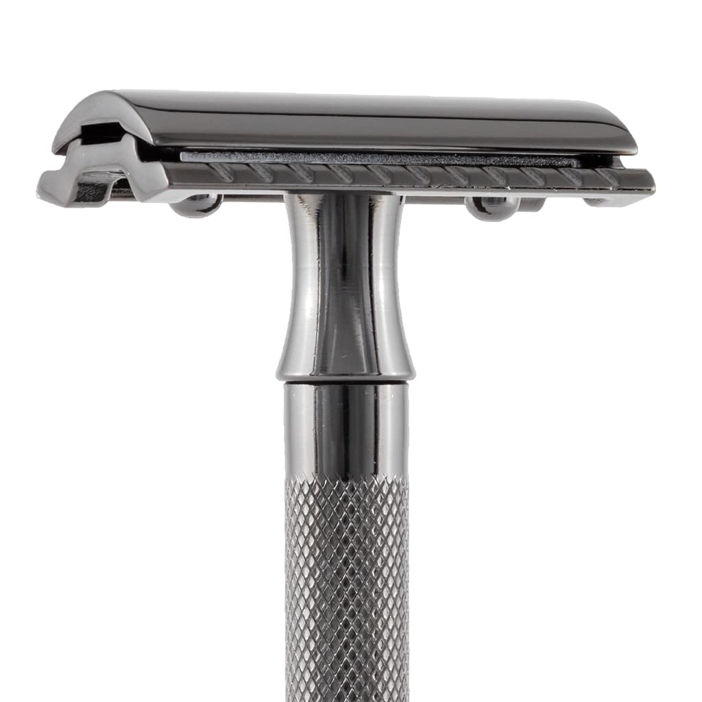 Merkur 23C Double Edge Safety Razor, Extra Long Handle, Black PVD Coated