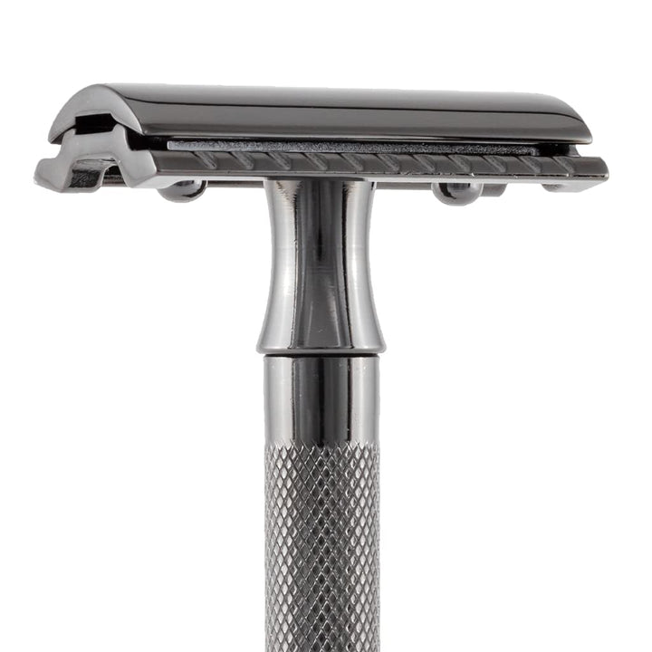 Merkur 23C Double Edge Safety Razor, Extra Long Handle, Black PVD Coated