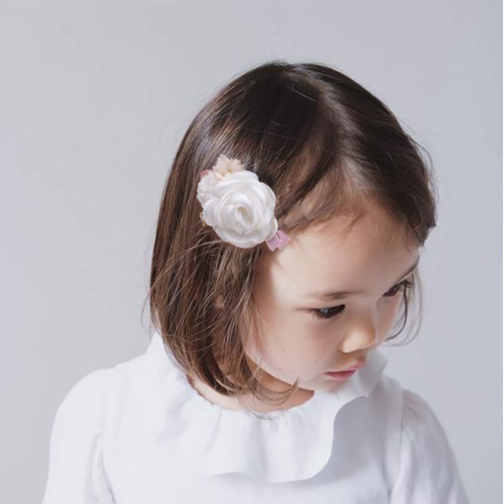 mligril Baby Girls Flower Hair Clips-3pcs Floral Hair Bows Alligator Barrettes for Infant Toddler