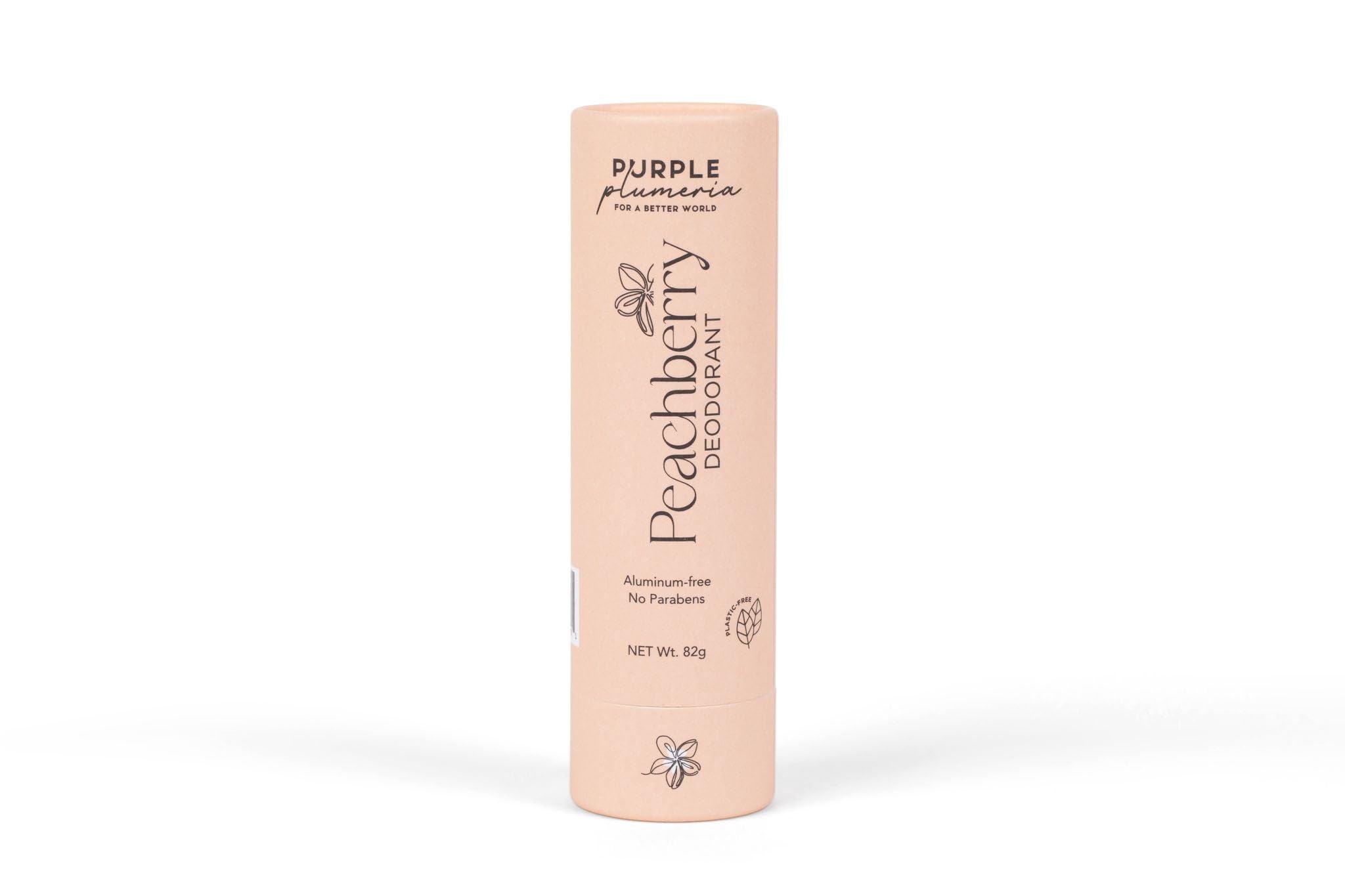 100% Certified Plastic-Free Deodorant, Aluminum-Free & Paraben-Free Formula for All-Day Freshness with Natural Ingredients (Peach-Berry)