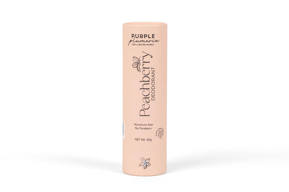 100% Certified Plastic-Free Deodorant, Aluminum-Free & Paraben-Free Formula for All-Day Freshness with Natural Ingredients (Peach-Berry)