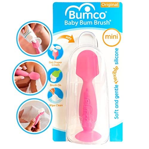 Bumco Mini Diaper Cream Spatula with Case - BPA-Free Butt Spatula Baby, Soft & Flexible Diaper Spatula, Diaper Cream Applicator, Mom-Invented Baby Must Haves, Diaper Bag Essentials, Butt Paste Spatula