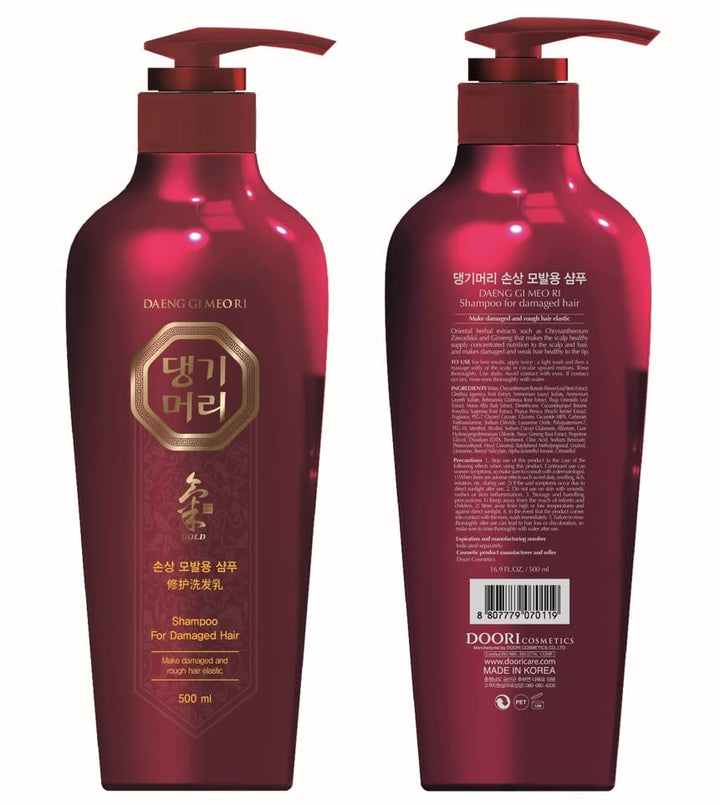 Daeng Gi Meo Ri - Shampoo & Conditioner Set for Damaged hair, Add Nutrition and Shine for Healthy and Energetic Hair, Reducing Dandruff, Nourishing and Promoting Hair Growth, 16.9 FL. OZ/ 500ml
