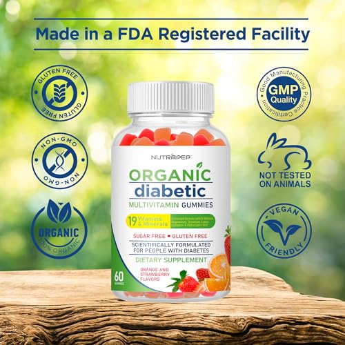 NutraPep Premium Multivitamin Chewable Gummies for Women & Men - Sugar-Free & Gluten Free Supplement Vitamins - Calcium Magnesium Zinc Manganese Thiamine Biotin…