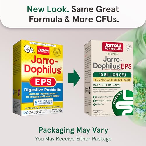 Jarrow Formulas Probiotics 10 Billion CFU - Probiotic Supplement Capsules for Gut Health for Women and Men, 120 Veggie Capsules, Up to 60 Days