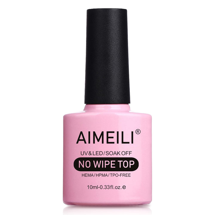 top coat : AIMEILI Soak Off UV LED Gel Nail Polish - No Wipe Top Coat 10ml