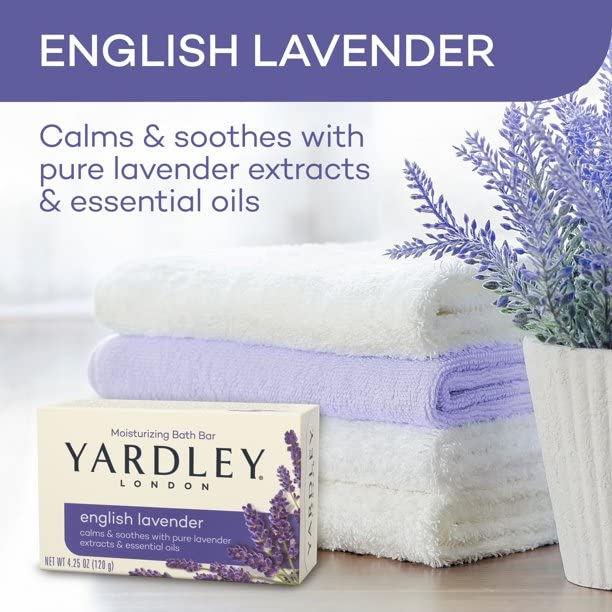 Yardley London Moisturizing Bar English Lavender with Essential Oils 4.25 oz