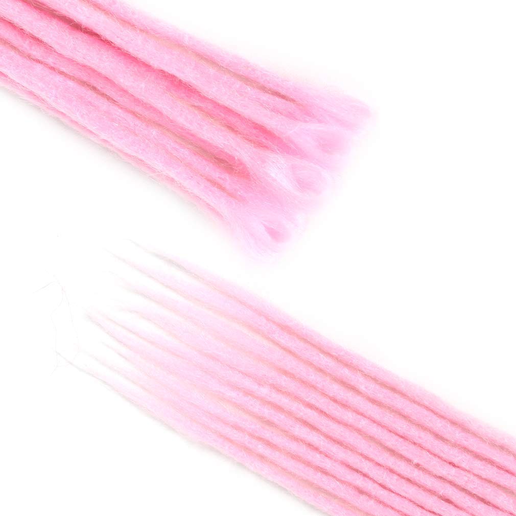 Pink-20'' : AOSOME 20 Inch Pink Color Dreadlocks Extensions Braids 20pcs All Handmade Crochet Synthetic Hair Extension