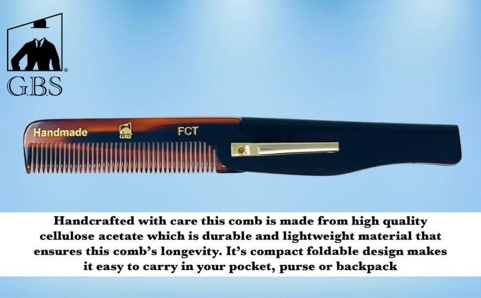G.B.S Handmade Folding Comb for Men and Women, FCT